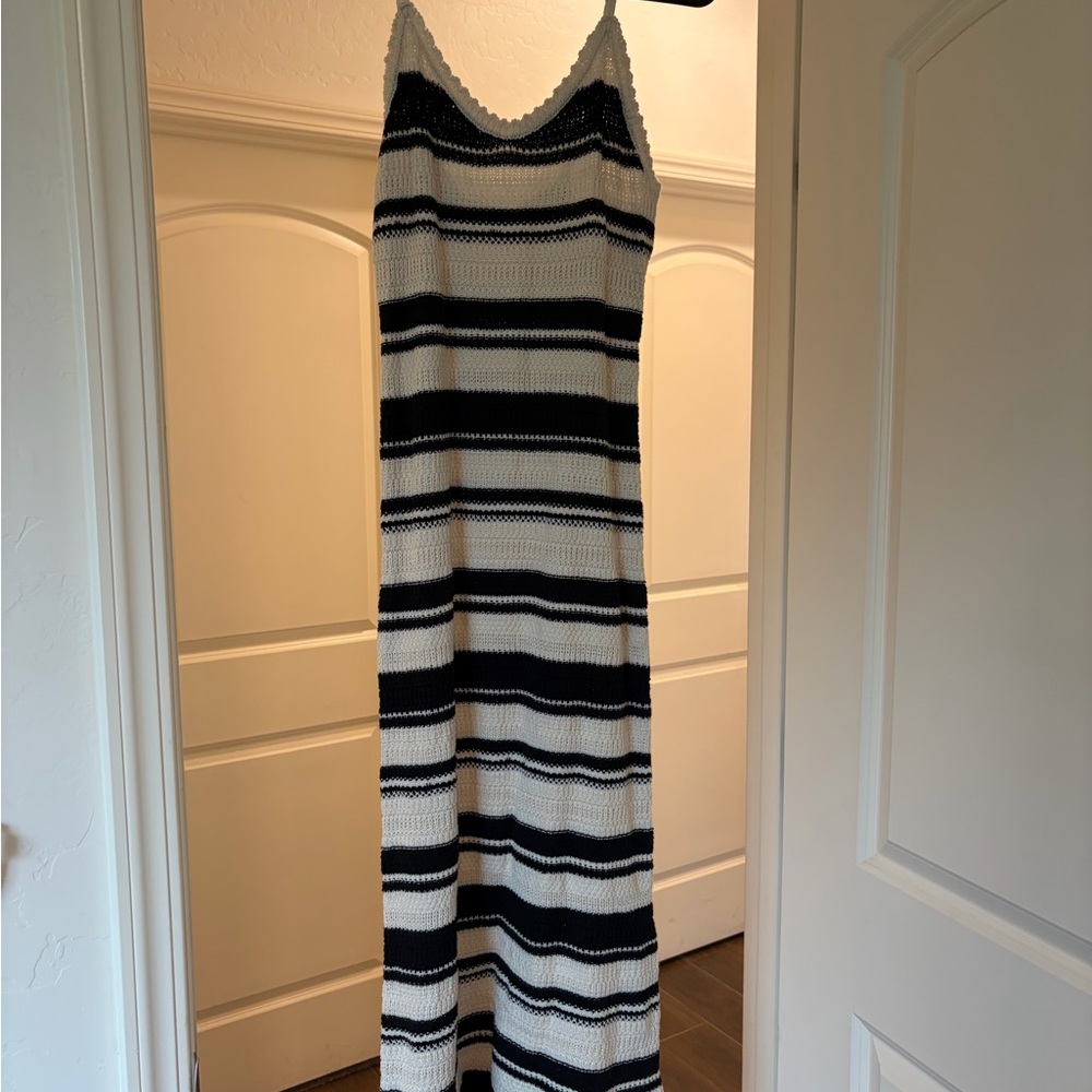Striped Black and White Maxi Dress